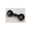 Minifigure, Utensil Barbell with White '100' Pattern