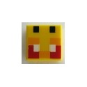 Tile 1 x 1 with Groove with Angry Bee Eyes Minecraft Pixelated Pattern