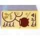 Tile 1 x 2 with Groove with Reddish Brown Text, Cauldron and Spell Ingredients Pattern