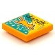 Tile 2 x 2 with Groove with BeatBit Album Cover - Orange Flying Cat Pattern