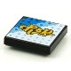 Tile 2 x 2 with Groove with BeatBit Album Cover - Yellow Title on White, Bright Light Blue and Blue Background with Dot ...