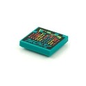 Tile 2 x 2 with Groove with BeatBit Album Cover - Red, Yellow and Dark Turquoise Dots Pattern