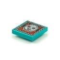 Tile 2 x 2 with Groove with BeatBit Album Cover - Skull with Red Eyes and Tongue Pattern