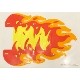 Plastic Fire with 8 Holes for Towballs and Yellow, Red, and Orange Flames Pattern