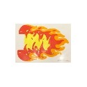 Plastic Fire with 8 Holes for Towballs and Yellow, Red, and Orange Flames Pattern