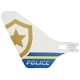 Plastic Tail for Flying Helicopter with "POLICE" and Partial Police Gold Star Badge Logo Pattern on Both Sides