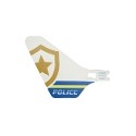 Plastic Tail for Flying Helicopter with "POLICE" and Partial Police Gold Star Badge Logo Pattern on Both Sides