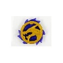 Ring 3 x 3 with Dragon Head with Molded Trans-Purple Flames Pattern (Ninjago Storm Amulet)