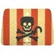 Cloth Sail Rectangle with 2 Holes with Red Vertical Stripes, Black Skull and Crossbones with Hook Pattern