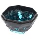 Rock 4 x 4 Octagonal Boulder, Bottom with Molded Trans-Light Blue Crystals Pattern