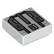 Tile 1 x 1 with SW Imperial Commando Jet Pack with Dark Bluish Gray Trapezoids and Silver Rectangles Pattern