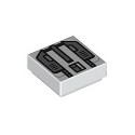 Tile 1 x 1 with SW Imperial Commando Jet Pack with Dark Bluish Gray Trapezoids and Silver Rectangles Pattern