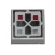 Tile 1 x 1 with Black Cross and Dark Red and Dark Bluish Gray Buttons Pattern