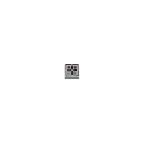 Tile 1 x 1 with Black Cross and Dark Red and Dark Bluish Gray Buttons Pattern