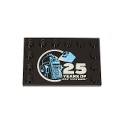 Tile, Modified 4 x 6 with Studs on Edges with Bright Light Blue and Medium Blue R2-D2 Minifigure and Silver "25 YEARS OF...