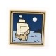 Tile 2 x 2 with Sailing Ship and Moon Pattern