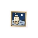 Tile 2 x 2 with Sailing Ship and Moon Pattern