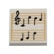 Tile 2 x 2 with Sheet Music, Black Treble Clef and Music Notes on Gold Staves Pattern