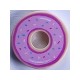 Tile, Round 2 x 2 with Hole with Donut / Doughnut with Bright Pink Donut Frosting and Sprinkles Pattern