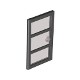 Door 1 x 4 x 6 with 3 Panes and Stud Handle with Trans-Black Glass