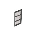 Door 1 x 4 x 6 with 3 Panes and Stud Handle with Trans-Black Glass